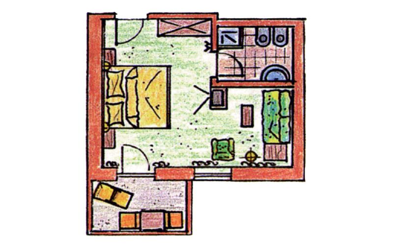 Zimmertyp A/B im Hotel Funggashof in Südtirol