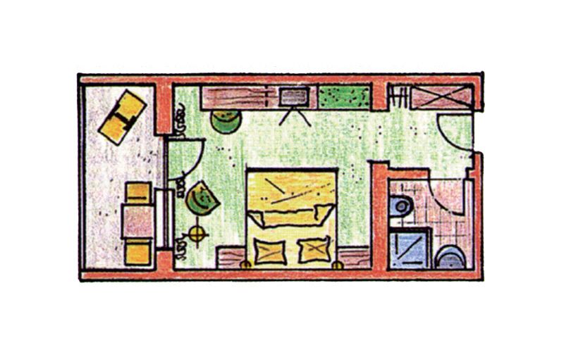 Zimmer Typ B im Hotel Funggashof in Südtirol