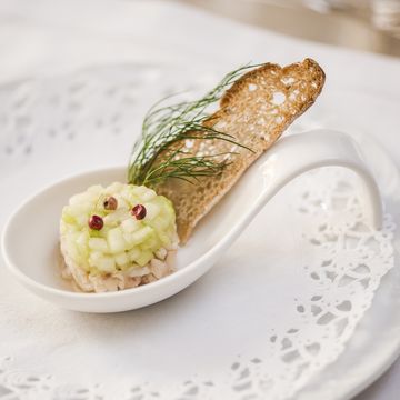 Gourmetgericht im Restaurant Funggashof in Südtirol