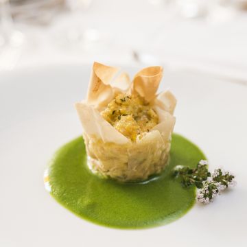 Gourmetgericht im Restaurant Funggashof in Südtirol Gourmetgericht im Restaurant Funggashof in Südtirol