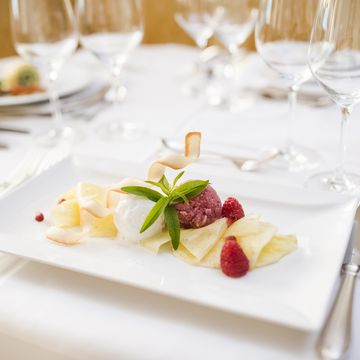 Gourmetgericht im Restaurant Funggashof in Südtirol Gourmetgericht im Restaurant Funggashof in Südtirol